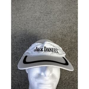 Jack Daniel's Hat Visor Strap Back Mens One Size White Embroidered Microfiber